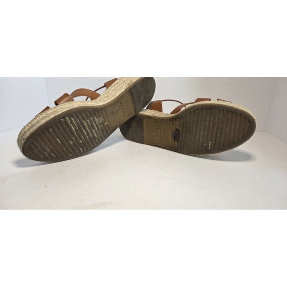 White Mountain Espadrille Sandals Dapper Size 8 Light Brown Adjustable Closure - Picture 8 of 8